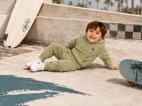 Image of Volcom Infant Toddler Baby Boys Joggers Set - 2 Piece Fleece Pullover Hoodie and Jogger Pants Activewear Set (Sizes: 12M-7)