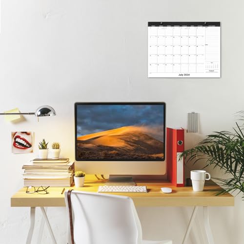 Nekmit Desk Calendar 2024-2025, Yearly Monthly Desk Pad Calendar, Wall Calendar for Planning, Ruled Blocks, Black - Image 6
