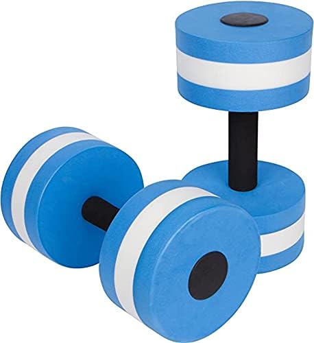 Juego de 2 mancuernas aeróbicas de agua para piscina, para ejercicio, mancuernas de espuma EVA de alta densidad, para terapia acuática, fitness en