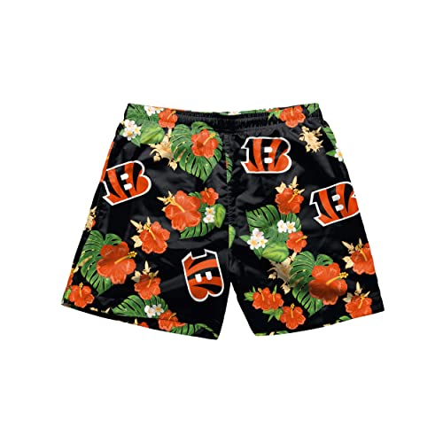 Image of FOCO NFL Mens NFL Team Logo Floral Hawaiian Swim Suit Trunks