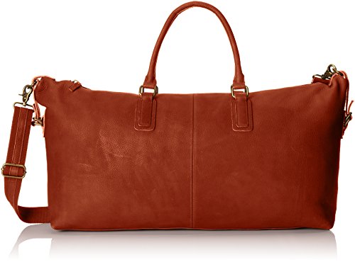 JD Fisk Men's Classic Leather Weekender Bag, Tan, One Size