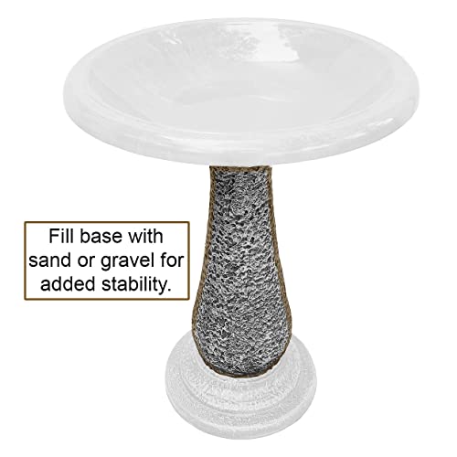 Tierra Garden Birdbath for Outdoors - 24" Terra Cotta Fiber Clay Bird Bath Bowl and Stand, Easy Assembly UV-Resistant Bird Baths for Outside, Outdoor Decor Pedestal Birdbaths, Garden Decor for Outside by BIRDS AND BEYOND - Used condition - Image 8