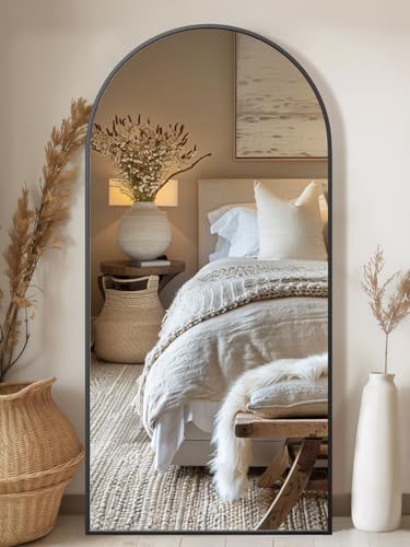 Image of 71 inchx32 inch Floor Mirror Full Length, Arched Full Length Mirror with Stand, Large Full Body Mirrors for Bedroom Living Room or Cloakroom Gold
