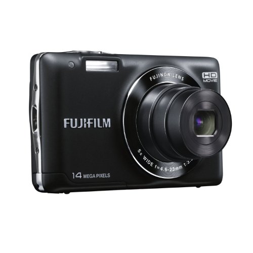 Image of Fujifilm FinePix JX500 14MP Point and Shoot Camera (Black) with 5X Optical Zoom, Memory Card and Camera Case