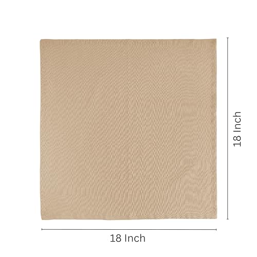 Image of FINGERCRAFT Table Napkins 18x18 Inches Set of 6 Cotton Linen Blend Fabric Dinner Cloth Napkins Washable and Reusable, Good Absorbency for Home, Parties, Hotels (New Beige)