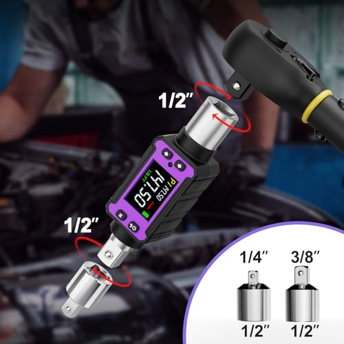 ANPUDS 1/2\" Digital Torque Adapter, 2.9-147.6 Ft.lb/4-200 Nm Digital Torque Wrench Converter Set, Torque Adapters with ±2% Accuracy, Buzzer & LED Flash Notification for Motorcycle Car Repair