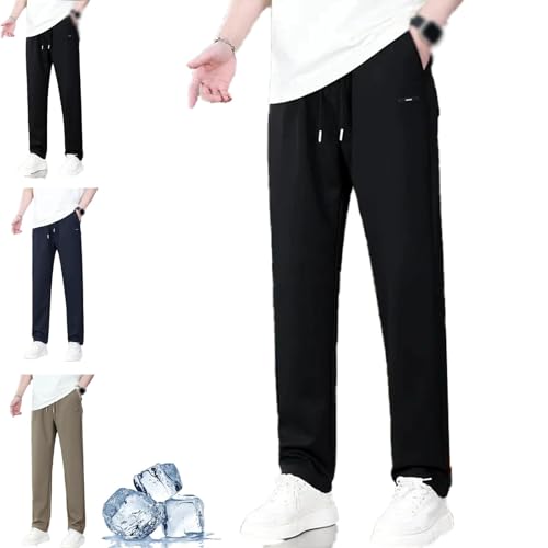 Aerostrides Pants Men, Pull on Waffle Stretch Casual Pants, Soft Breathable Loose Fit Lightweight Elastic