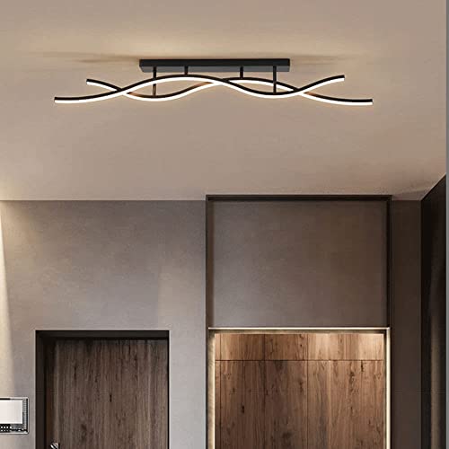 Plafonnier LED vague avec intensité réglable et télécommande salon - 5