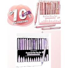 Four Candies 12Pack Pastel Gel Ink Pen Set + 14PCS Pen Set with Case