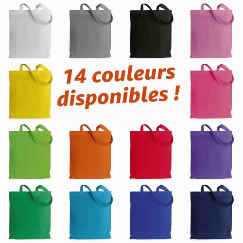 ENERGY FUSION Sac en Tissu 100% Coton avec Poignées Longues et Renforcées, Disponible en Couleurs (Rouge) – vue 3