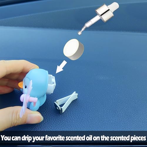 Image of Cute Car Air Freshener Vent Clips, 3D Animal with Mini Fan Diffuser Vent Clip, Air Conditioning Decoration Car Accessories for Women and Men