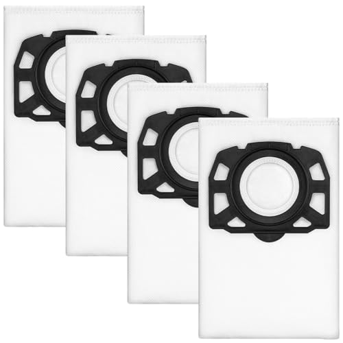 4 Pack Vacuum Bags Compatible Most Vacuum Cleaners, High Filtration Fleece Filter Bags for Wet and Dry Vacuums