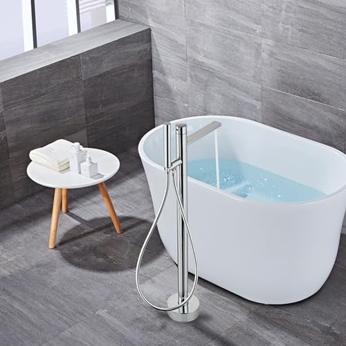 Robinets de Bain autoportants chromés au design minimaliste pour baignoire îlot moderne