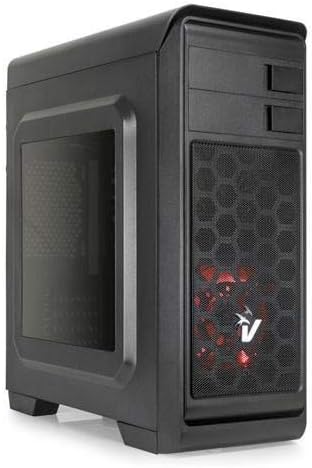 Vultech gs-0285rd Gaming darkline Case ATX with Power Supply 600 W, USB 3.0, Red Fan, Black