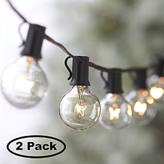 Lemontec String Lights,25FT Vintage Backyard Patio Lights with 25 Clear Globe Bulbs-UL listed