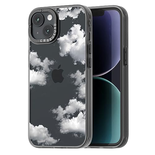 Coque iPhone 15 mignonne avec motif nuage - Le cadeau girly idéal à dragonne pour femme et fille