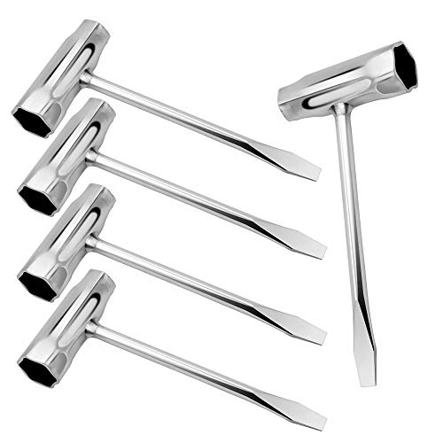 BILLIOTEAM 5 Pcs Chainsaw Wrench Scrench, Screwdriver and Wrench Combination, Chainsaw Tools Buddy Accessories T Wrench (13 by 19 mm)