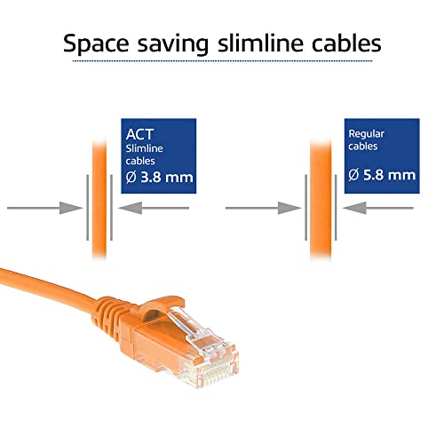 ACT Cat6 Network Cable, U/UTP LSZH LAN Cable, Thin 3.8mm Slimline, Flexible Snagless Ethernet Cable with RJ45 Connector - Image 4