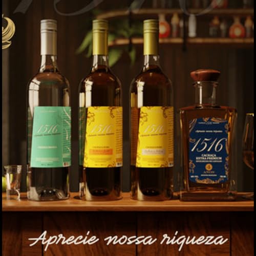 Cachaça 1516, PETACA Cachaça 1516 Ouro Extra Premium Carvalho 4 anos 180ml 40% Vol