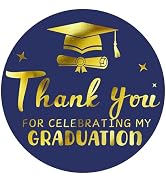 2025 Graduation Thank You Stickers - 60PCS Gold Metallic Seals For Cards & Party Favors