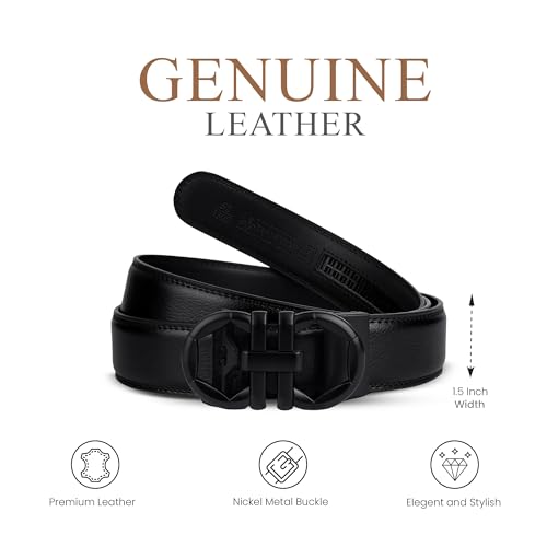Image of Genuine Leather Belt for Men Formal & Casual Wear - Belts for Men Leather Original, Durable Buckle - Belt for Man - Gift for Husband, Father, Friend
