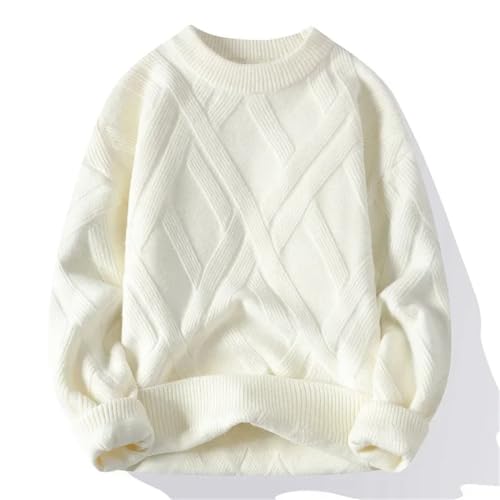 Men's Casual Loose Knitted Pullover Sweater Round Neck Base Thick Warm Top4