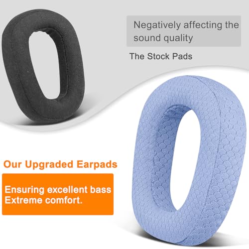 Image of SOULWIT Mesh Fabric Earpads Replacement for Logitech G435 Lightspeed Wireless Gaming Headphones, Ear Pad Cushions with High-Density Foam - Blue