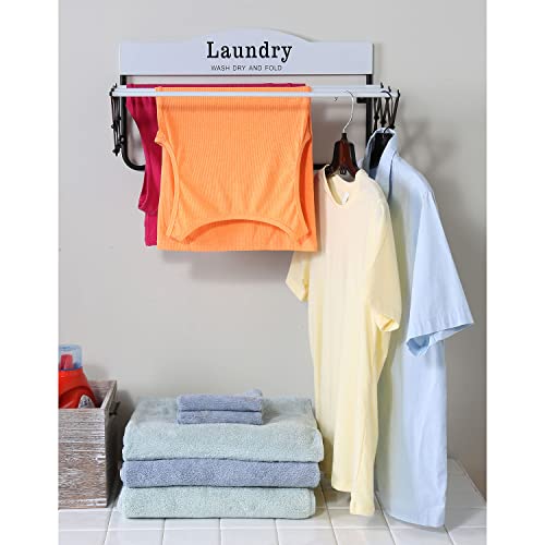 Home District Laundry Drying Rack - Wall Mounted Clothes Rack, Accordion Wall Hanger, Laundry Room Accessory #TOP5