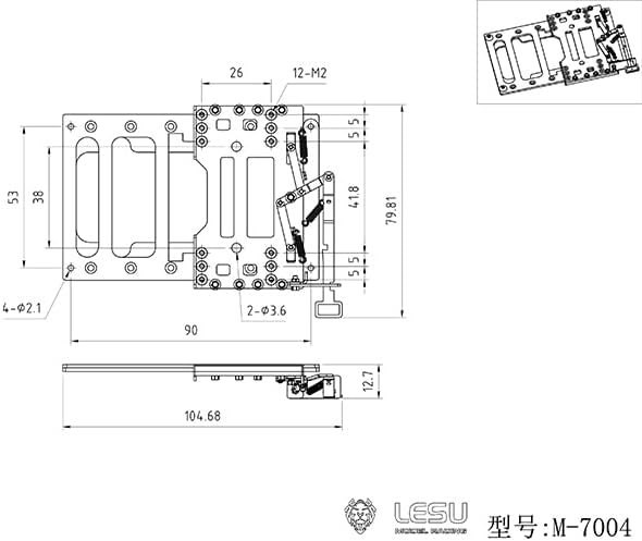 LESU Metal Movable Fifth Wheel for 1/14 RC a Model Tractor Truck Trailer