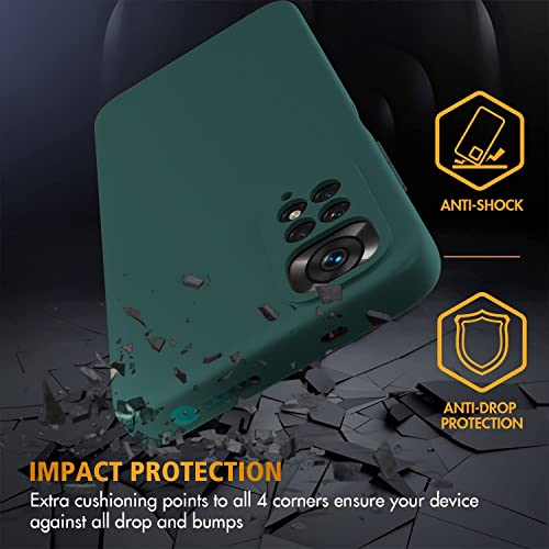 Image of LOXXO Microfiber Candy Case Compatible for Xiaomi Redmi Note 11 Pro Plus 5G Shockproof Slim Back Cover Liquid Silicone Bumper Camera Protective Phone Cover (Forest Green)