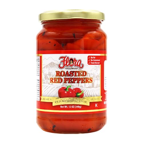 Flora Roasted Red Peppers, Fire Roasted, 12oz Jar