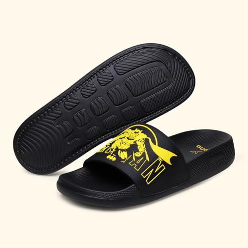 Image of YOHO Batman: Dark Knight Sliders for Men, Comfortable and Lightweight Slides, Footwear for Man & Boys, Official WB Superhero Merchandise -004