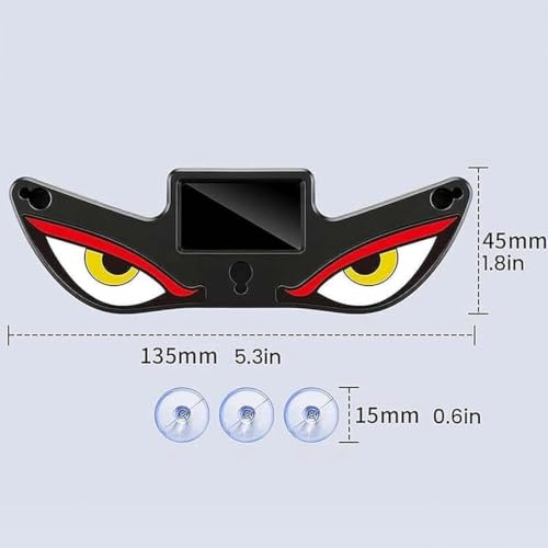 Image of Solar Powered Demon Eye LED Car Window Light, USB Rechargeable Wireless Windshield Decoration Lamp with No Drill Installation for Automotive Interior Styling