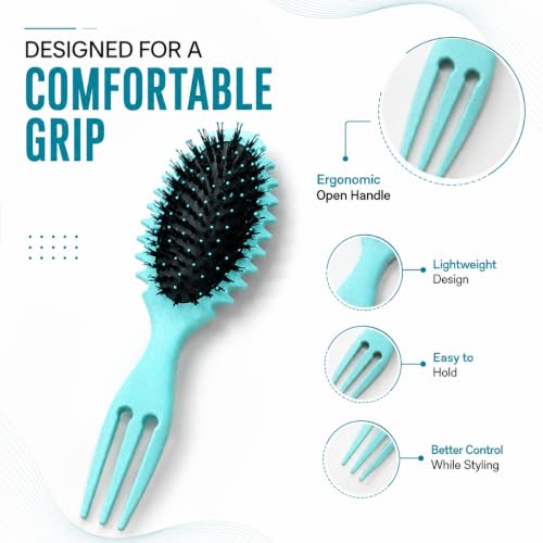Image of Curly Hair Detangling Brush for Curly, Wavy & Frizzy Hair (Mint)