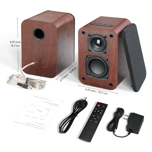 Riowois Powered Bluetooth Bookshelf Speakers, 40W Record Player Speakers With 2.75 Inch Woofer, Stereo Speakers With Optical/Aux/Tv-Arc Connection For Turntable thumb #6