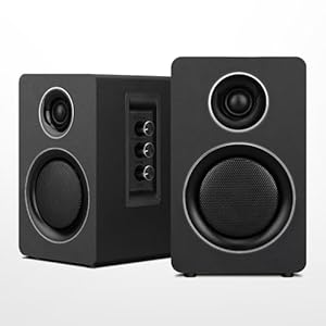 Active Bookshelf Speakers, 60W Computer Speaker with 3 Inch Carbon Fiber Woofer, External TV Speakers With Bluetooth 5.3, USB-C, AUX/RCA Input for PC/Turntable – Black Stereo Set