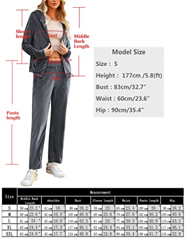 Liwitar Women's Velour Tracksuit Full Zip Hoodie Sweatsuit With Pockets Velvet Jogging Suit #TOP5