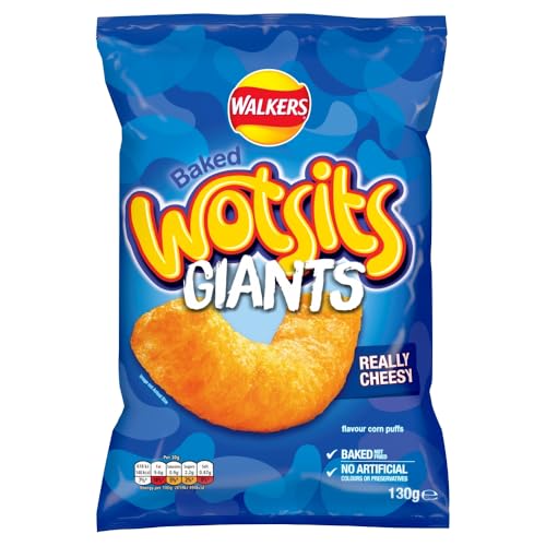 Walkers Wotsits Giants Really Cheesy Vegetarian Baked Snacks 130 g