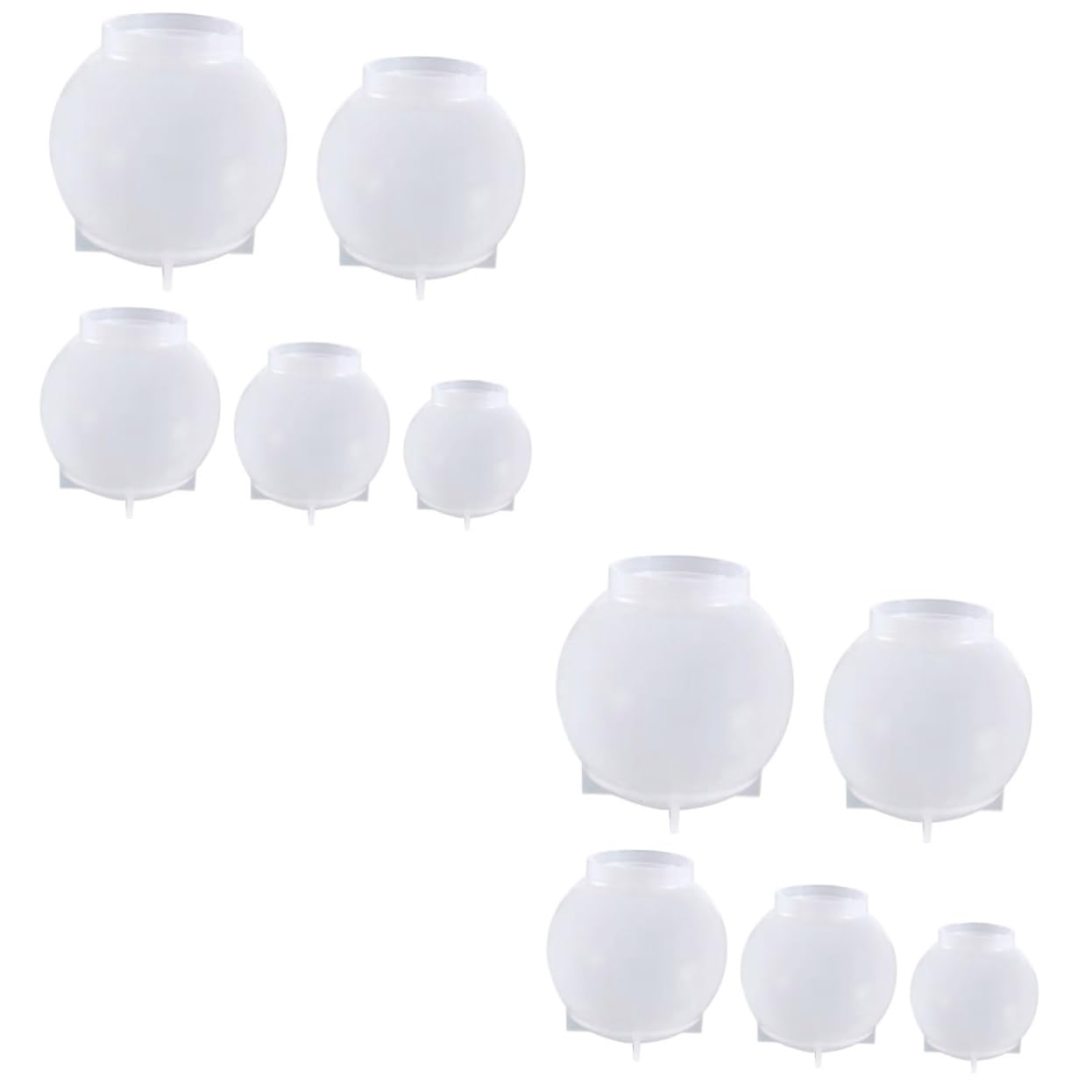 2 Set Stampo A Sfera Integrato Decorazione Domestica in Cera Per Candele Creazione Di Gioielli Stampo A Sfera Stampo in Silicone Muffa Silicio Gel Di Silice 5 Pezzi*2