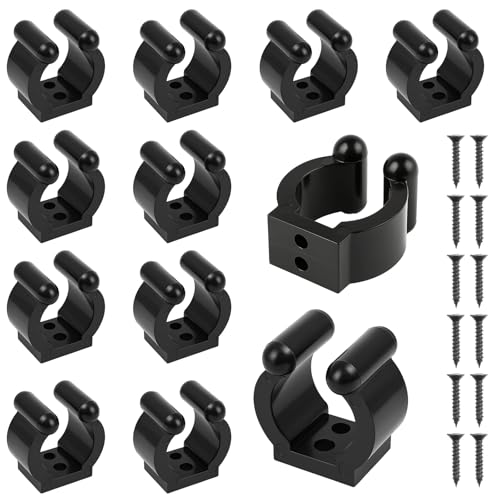 12 PCS Fishing Rod Clips Billiards Cue Clip Holders Pool Cue Holder Clamps Black Snooker Cues Locating Clip Holder Pool Racks Include Screws