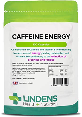 Lindens Cafeïne 200mg 100 Capsules Stimulerende
