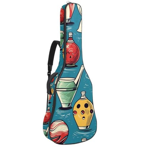 Housse guitare acoustique imperméable en tissu Oxford étui souple 109 cm avec motif bowling
