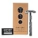 Parker 22R Long Handle Safety Razor – Gunmetal Twist-to-Open Butterfly Design, Heavyweight Brass Frame with Knurled Grip | Includes 5 Platinum Double Edge Blades | Iconic Brandd