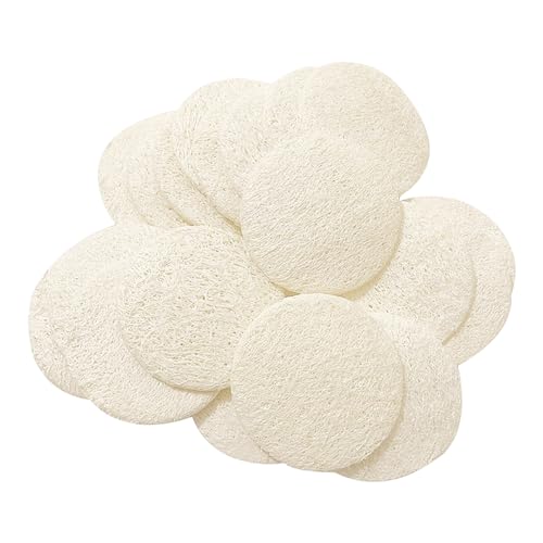 Lot de 30 éponges en luffa naturel pour le visage - Tampons exfoliants réutilisables pour le visage