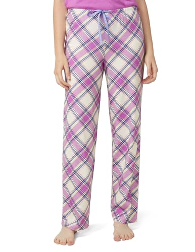 Image of HUE Women's Sleep and Lounge Pajama Separates, Late Summer & Fall Collection, Egret Woodlands Plaid - Sleep Pant, Medium