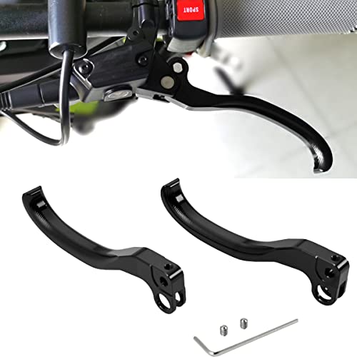 CTDOESO kit Levier d'embrayage et levier de frein de moto en Alliage d'Aluminium pour Sur Ron Segway, Jeu de remplacement de levier de frein court à pivot gauche et droit (Noir) Cover