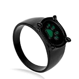 Lumraa Alloy Cartoon Ladybug Cat Green Pawprint Resizable Ring for Men and Women Party Gift Animal Design (6)