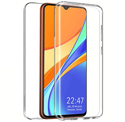PLANETMOVIL Funda 360 Compatible con Xiaomi Redmi 9C Carcasa Doble Cara 360 de Silicona Delantera + Trasera TPU Doble 100% Transparente