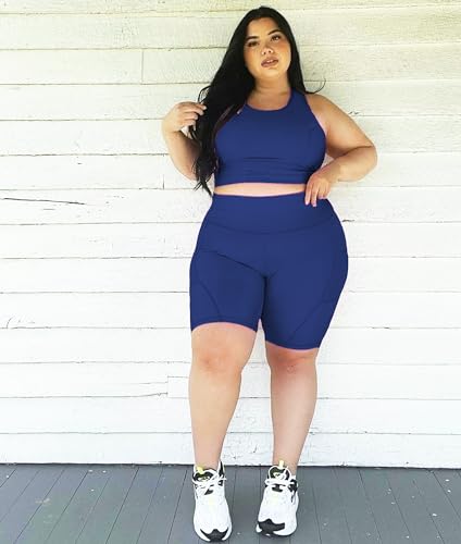 Image of NEW YOUNG Capri Leggings with Pockets for Women High Waisted Workout Leggings Tummy Control Yoga Pants