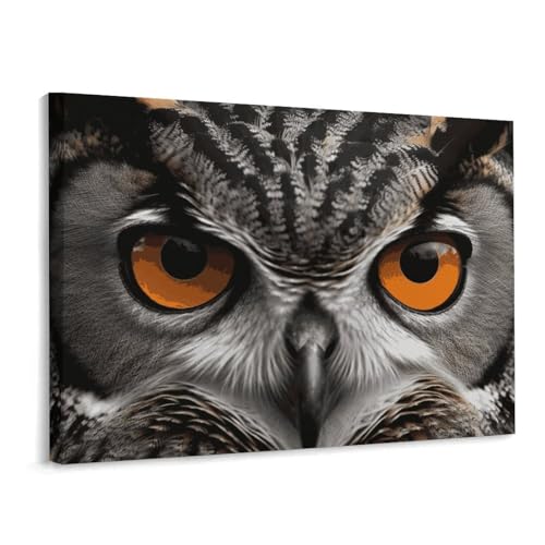 Toile murale hibou de 40 x 30 cm, cadeau de Noël idéal pour salon